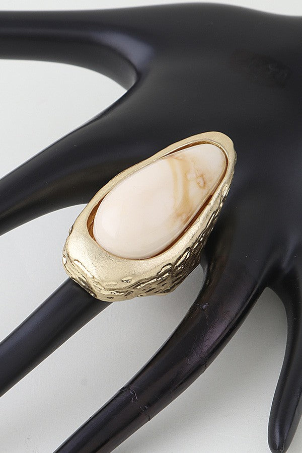 The Golden Carved Marble Ring