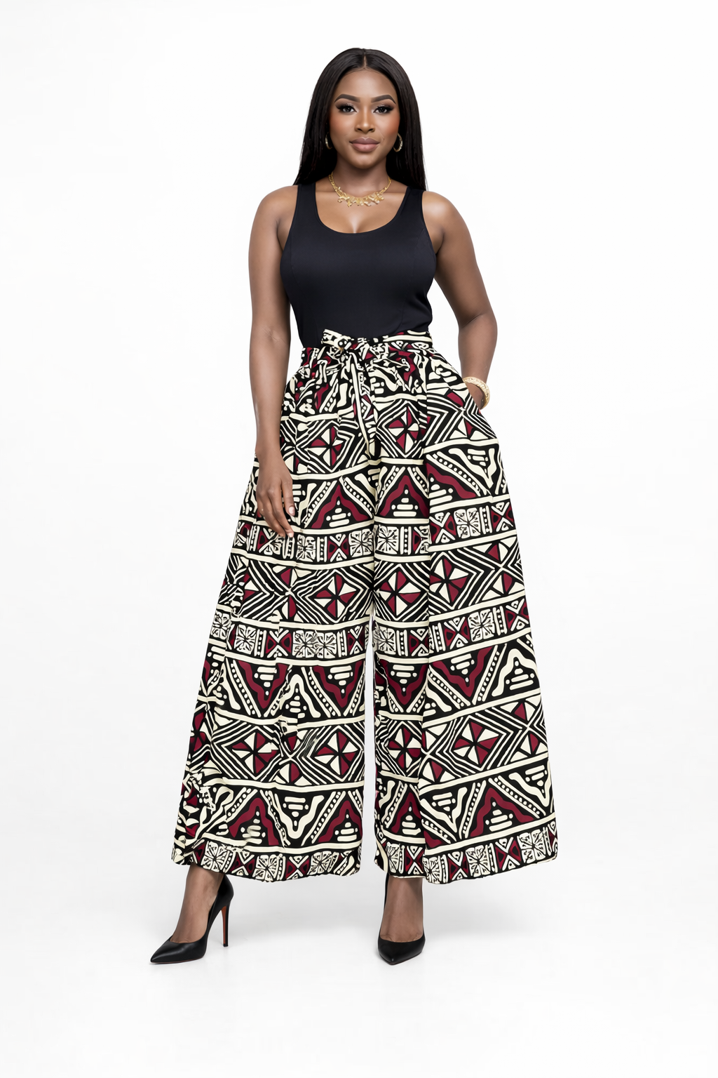 Ancestral Geometry Wide-Leg Pant
