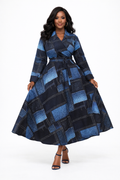 Midnight Stitch Wrap Maxi Dress