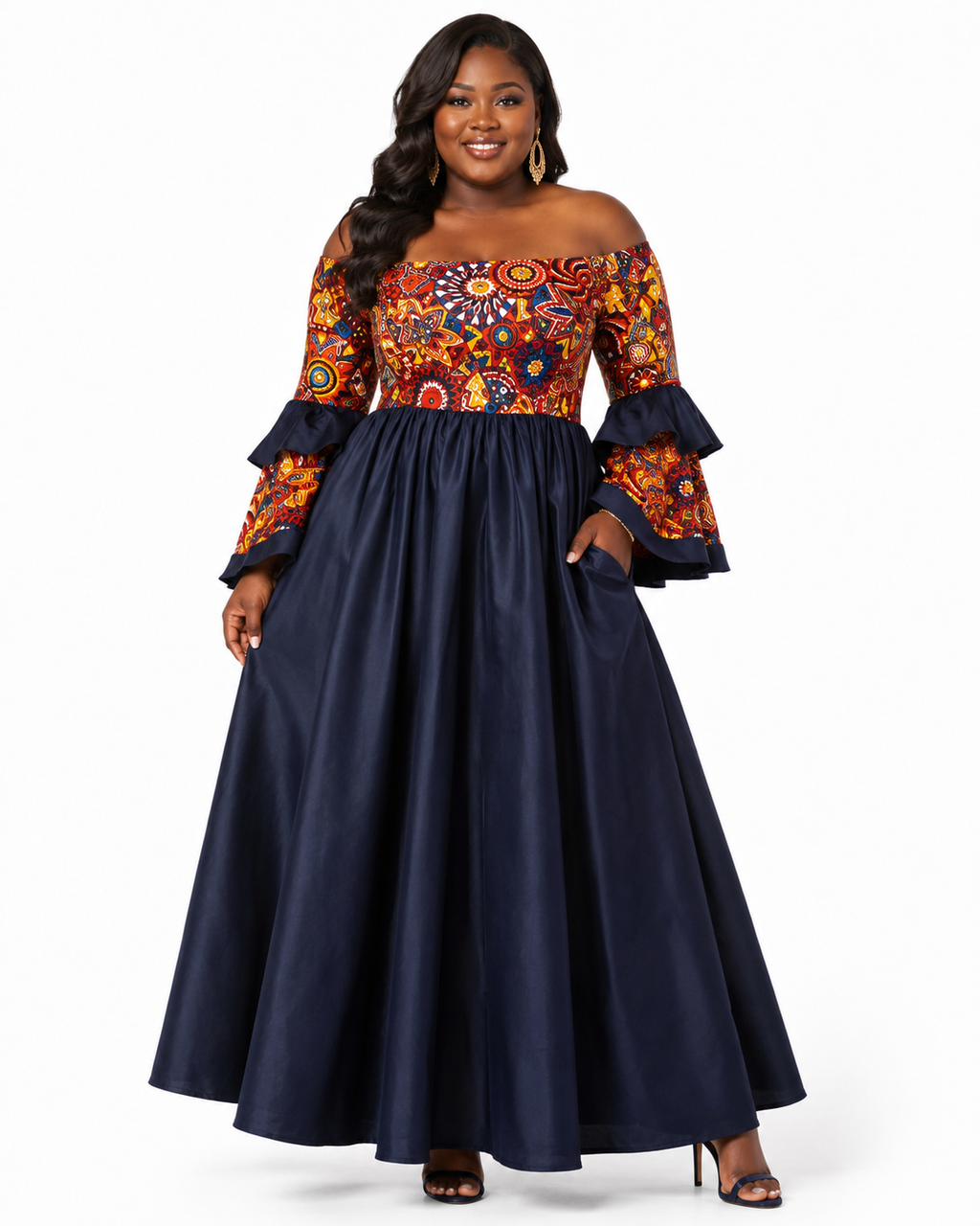 Midnight Fireworks Denim Maxi Dress