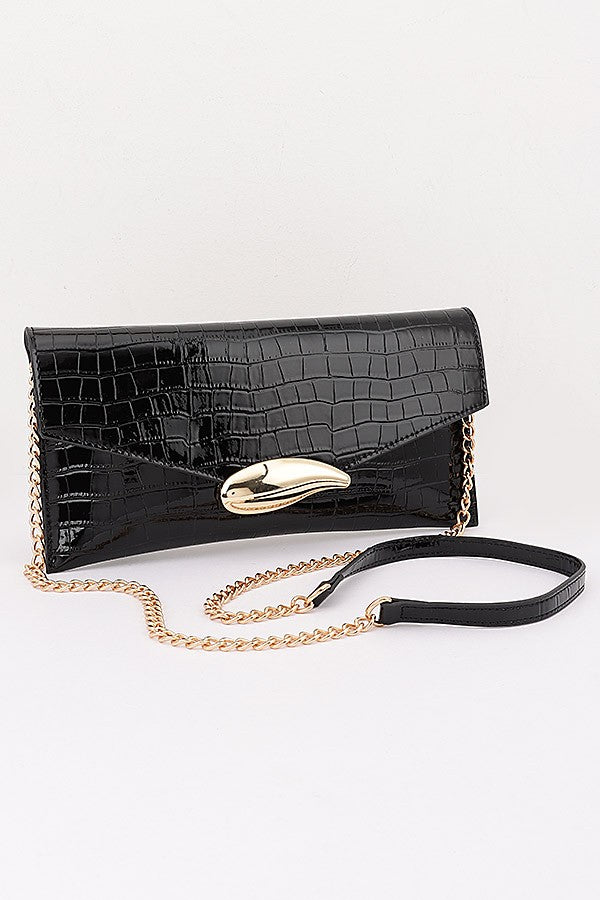 The Heiress Croc Clutch