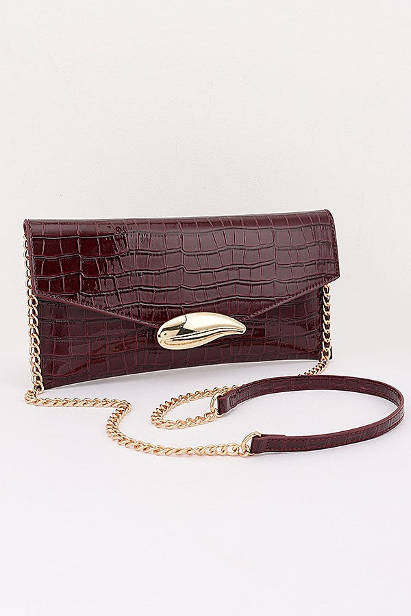 The Heiress Croc Clutch