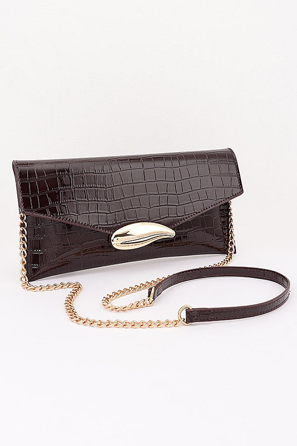 The Heiress Croc Clutch