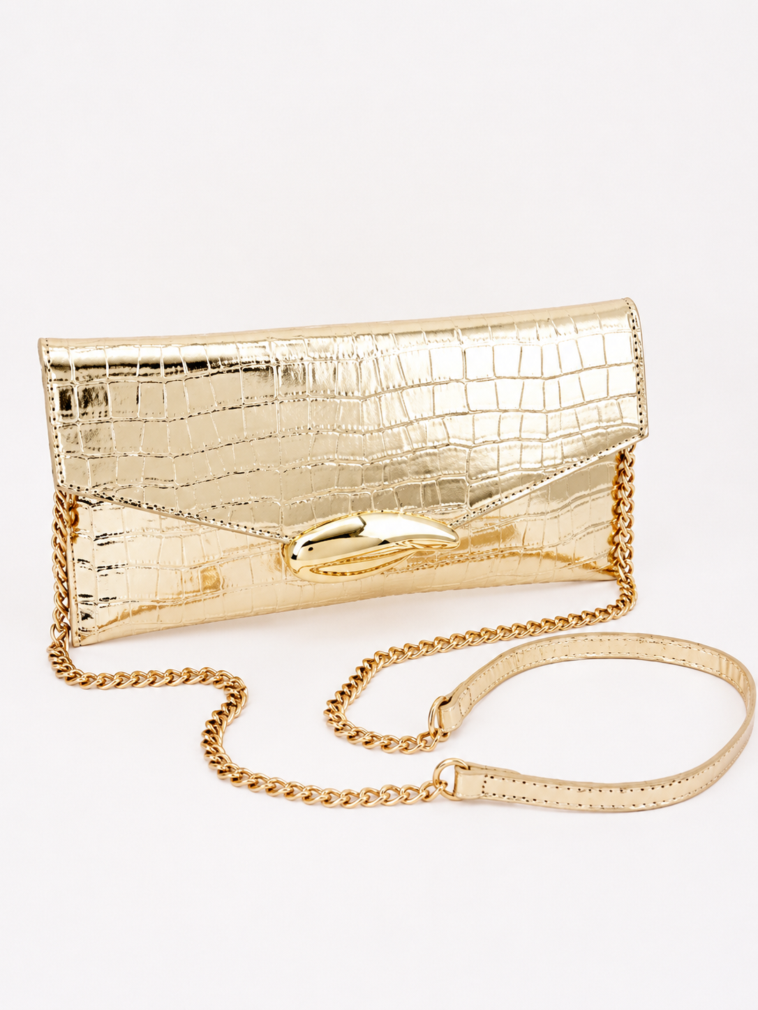 The Heiress Croc Clutch