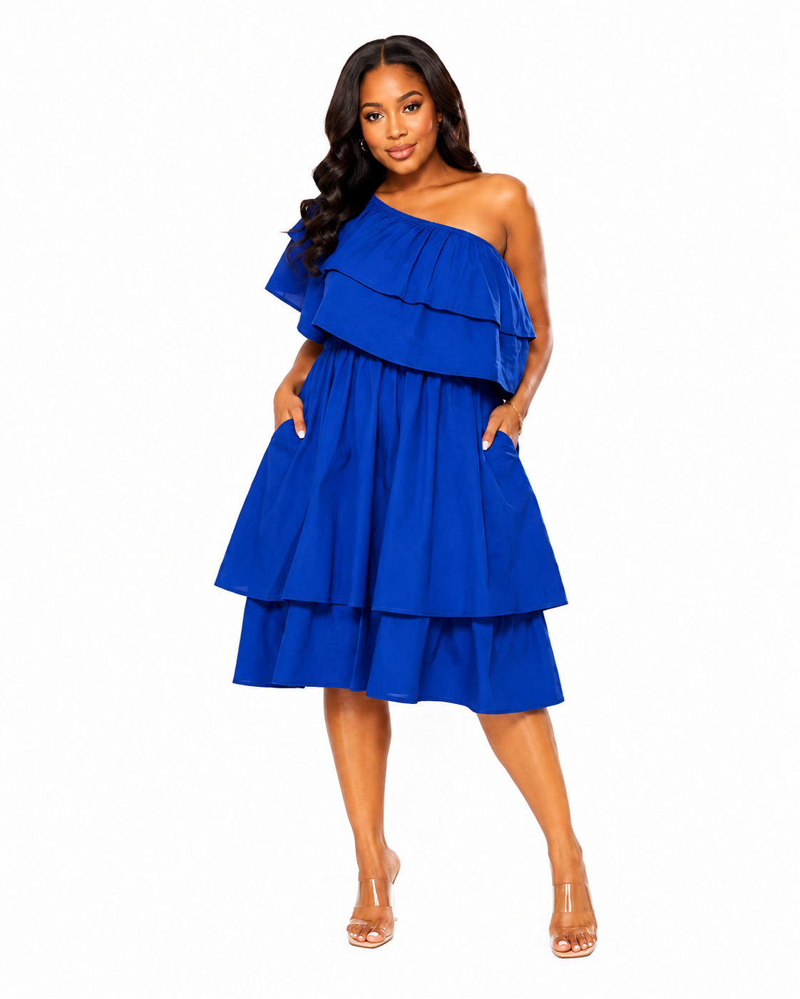The Riverwell One Shoulder Ruffle Dress